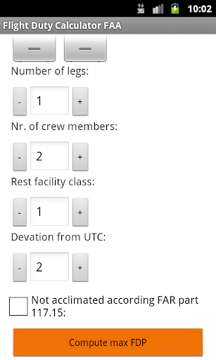 Flight Duty Calculator (FAA) ekran görüntüsü