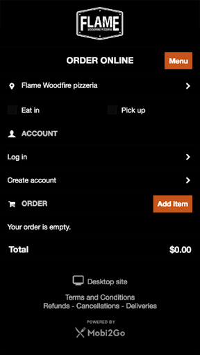 Flame Woodfire Pizzeria ekran görüntüsü