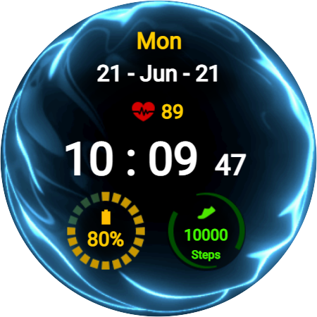 Three Color Fluid Watch Face ekran görüntüsü
