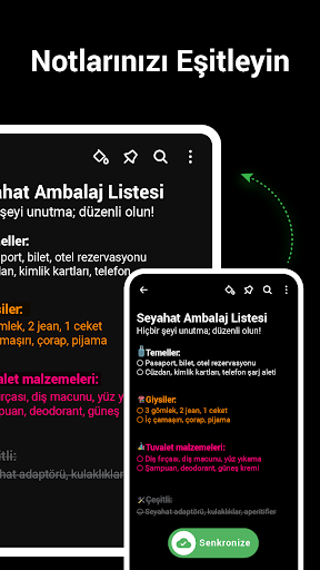 Not Defteri : Notlarım ekran görüntüsü