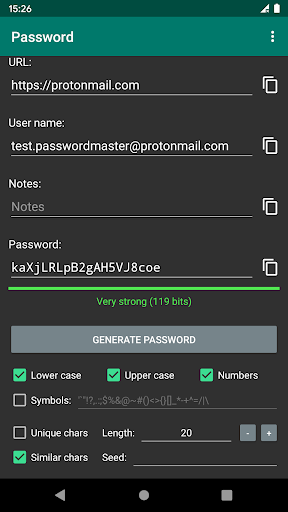 Password Master ekran görüntüsü