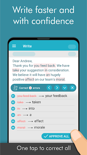 Ginger Writer, Grammar Speller ekran görüntüsü