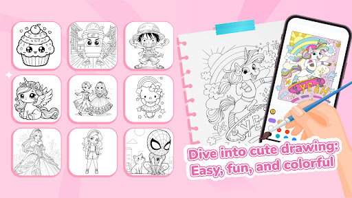 Cute Drawing: Anime Coloring ekran görüntüsü
