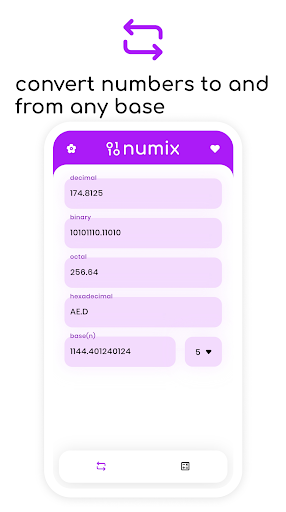 Numix: number base operations ekran görüntüsü