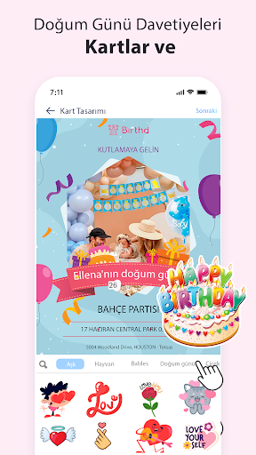 Davetiye Yapıcı Kart Tasarımı ekran görüntüsü