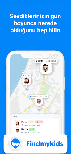 Findmykids aile takip programi ekran görüntüsü