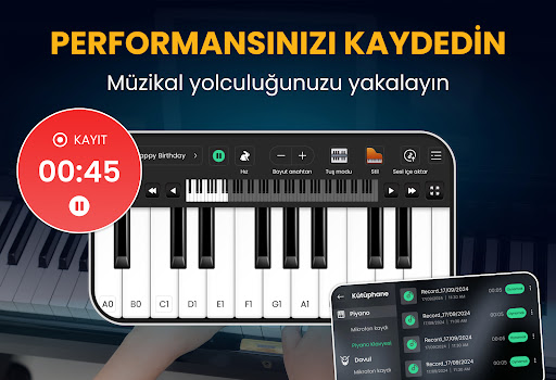 Piyano, Bateri Öğrenin ekran görüntüsü