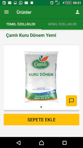 Çamlı Yem Mobil Sipariş ekran görüntüsü