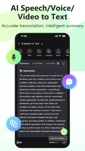 RecCloud - AI Speech to Text ekran görüntüsü