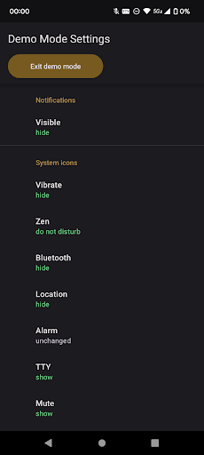 Demo Mode Settings ekran görüntüsü