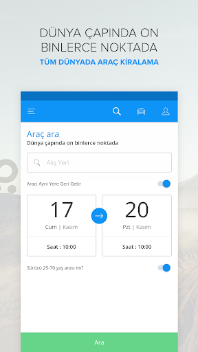 Rentalcars.com Car hire App ekran görüntüsü