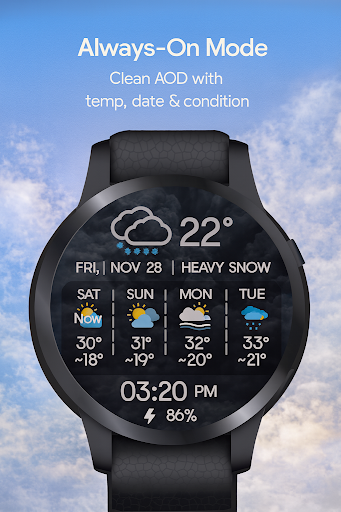 Weather Forecast for Wear OS ekran görüntüsü