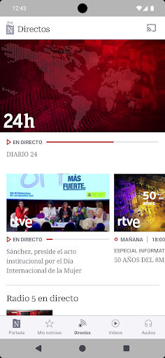 RTVE Noticias ekran görüntüsü