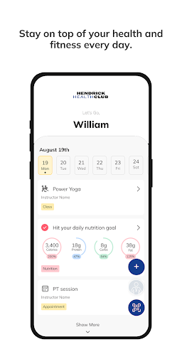 Hendrick Health Club Online ekran görüntüsü