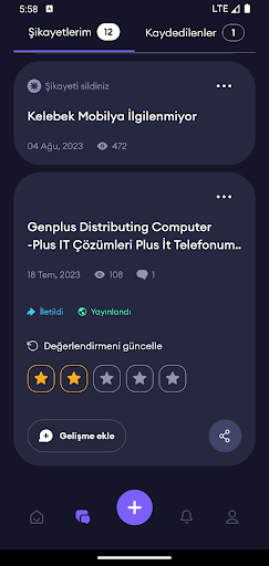 Şikayetvar ekran görüntüsü