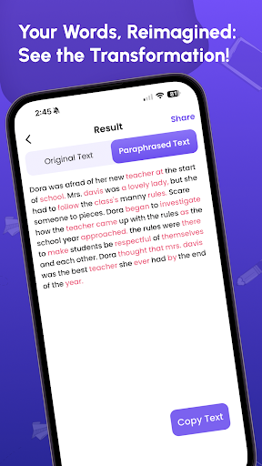 Reword Text: Paraphrasing Tool ekran görüntüsü