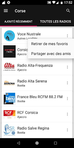 Radios de Corse ekran görüntüsü