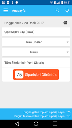 Çiçeksepeti Bayi ekran görüntüsü