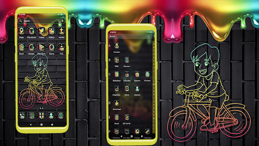 Neon Bicycle Launcher Theme ekran görüntüsü
