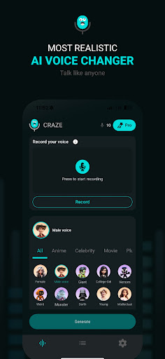 Voice Changer AI - Craze ekran görüntüsü