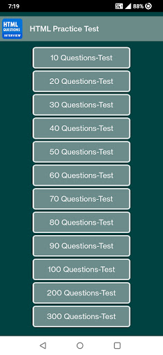 HTML Practice Test ekran görüntüsü