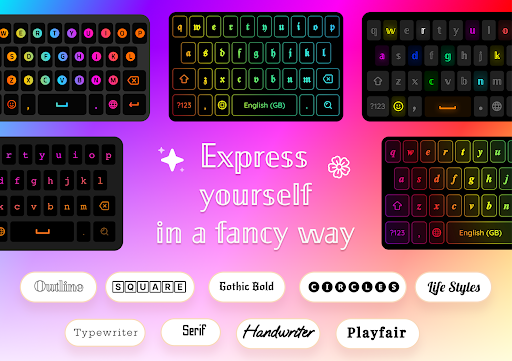 Fonts Keyboard - Neon Light ekran görüntüsü