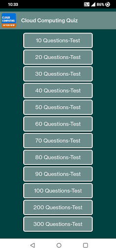 Cloud Computing Quiz ekran görüntüsü