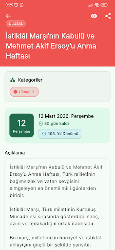 Önemli Gün ve Haftalar ekran görüntüsü