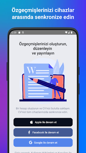 cvDoc: YZ özgeçmiş oluşturucu ekran görüntüsü