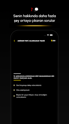 Psikolojik testler ve quizler ekran görüntüsü