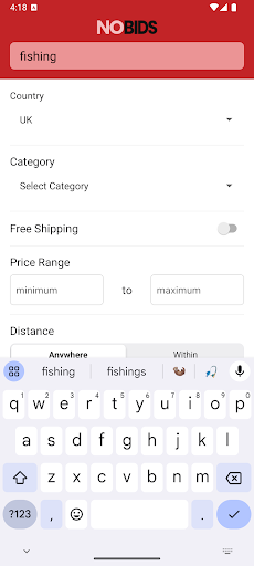 No Bids eBay Search Tool ekran görüntüsü