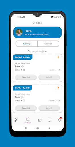 Attentive Nurse Staffing App ekran görüntüsü