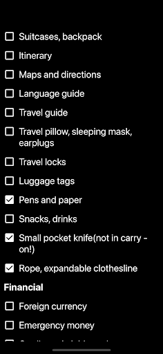 Travel Packing Checklist ekran görüntüsü