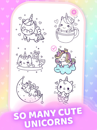 Sparkling Unicorns Color Book ekran görüntüsü