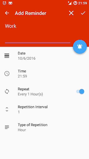 Hatırlatıcı ekran görüntüsü