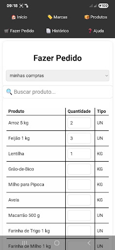 Gestor de Compras ekran görüntüsü