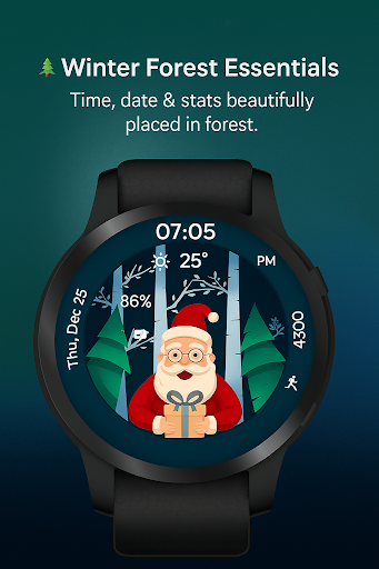 Christmas Forest WatchFace ekran görüntüsü