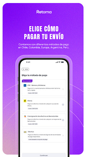 Retorna: envía dinero seguro ekran görüntüsü