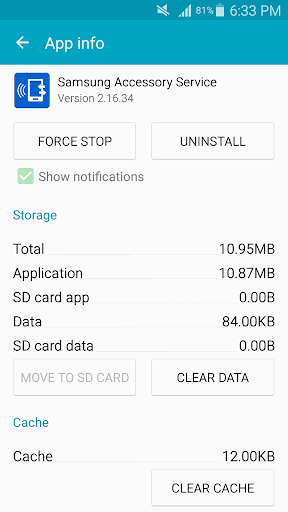 Samsung Accessory Service ekran görüntüsü