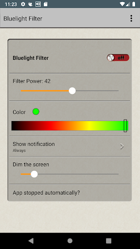 EyeCareL: Blue light filter ekran görüntüsü