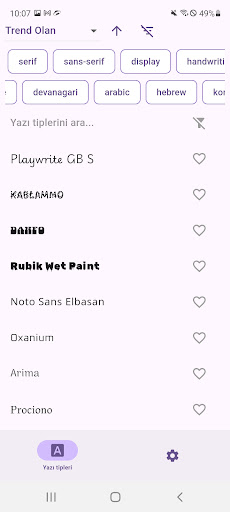 Cari fon ekran görüntüsü