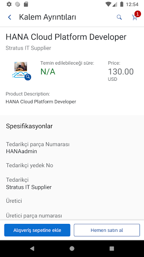 SAP Ariba Procurement ekran görüntüsü