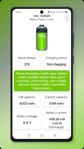 Battery health ekran görüntüsü