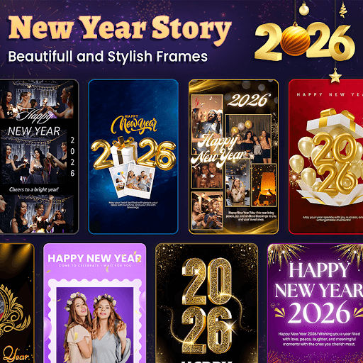 New Year Photo Frame 2026 ekran görüntüsü